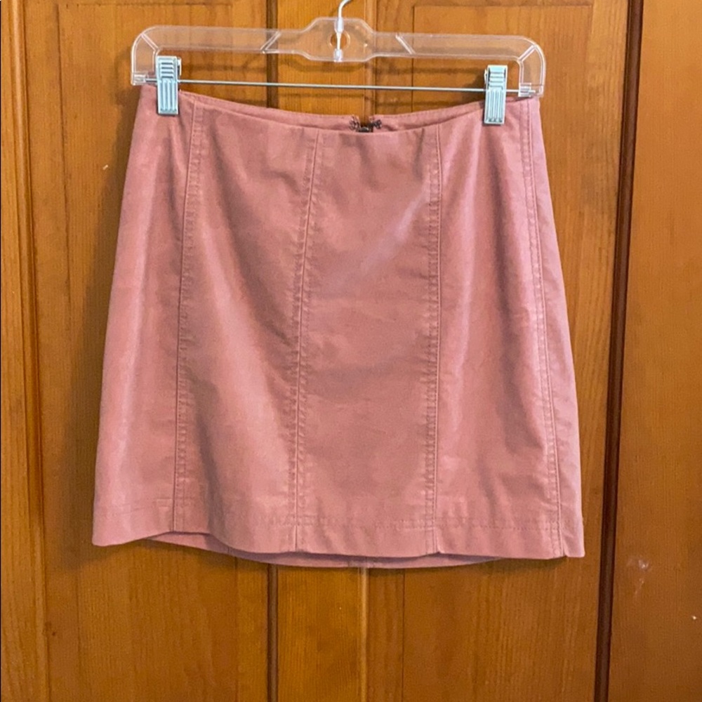 Pink Suede Free People Skirt